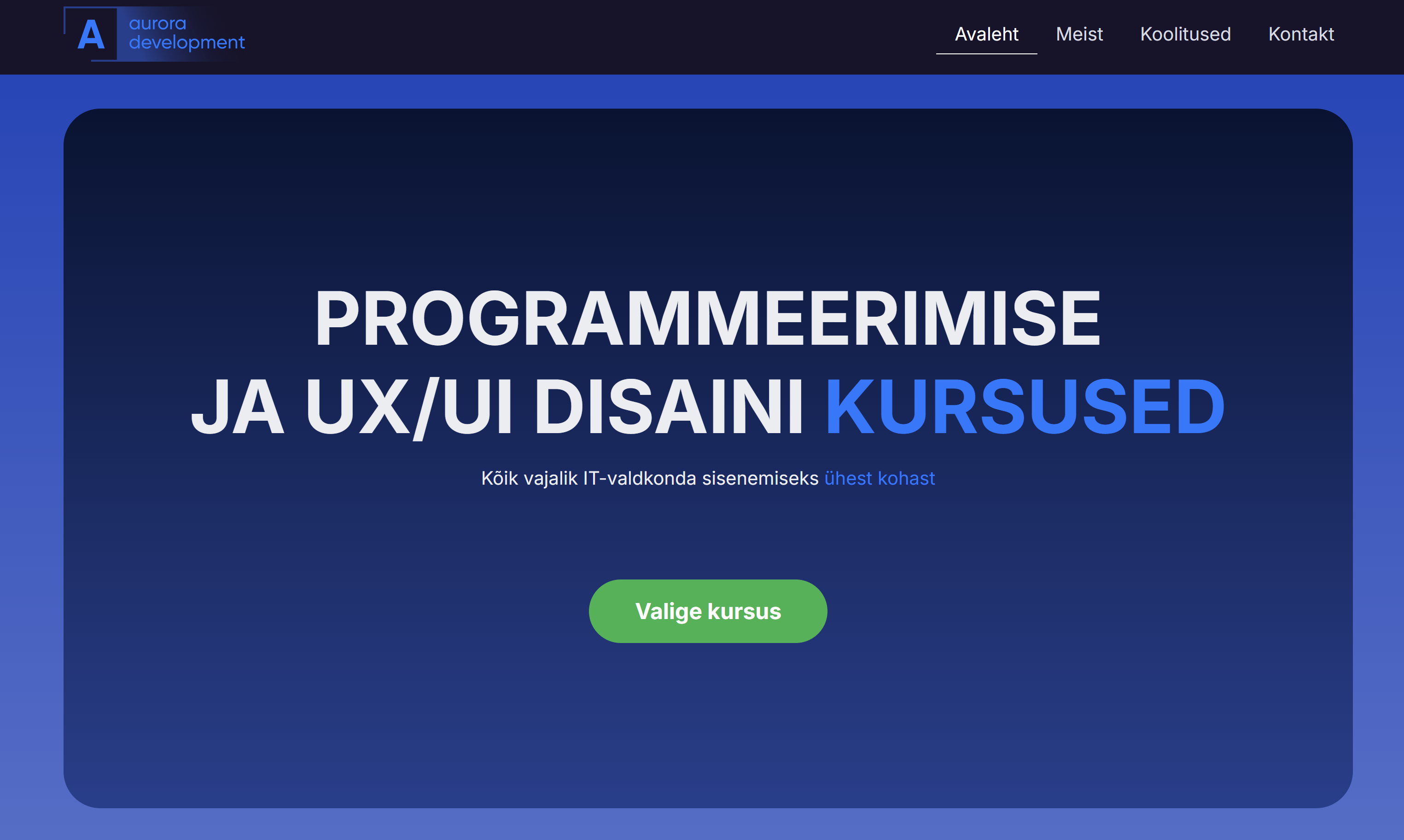 Development.ee - programmeerimise ja UX/UI disaini kursused